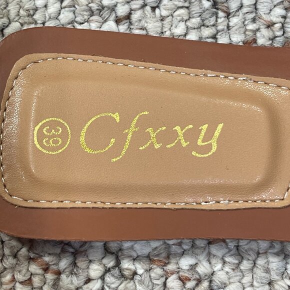 Cfxxy Square Toe Mule Sandal Braided Tan Size 39 (8) - Picture 7 of 7